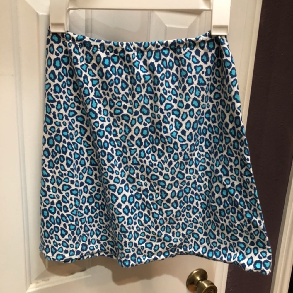 Blue Leopard Print Skirt